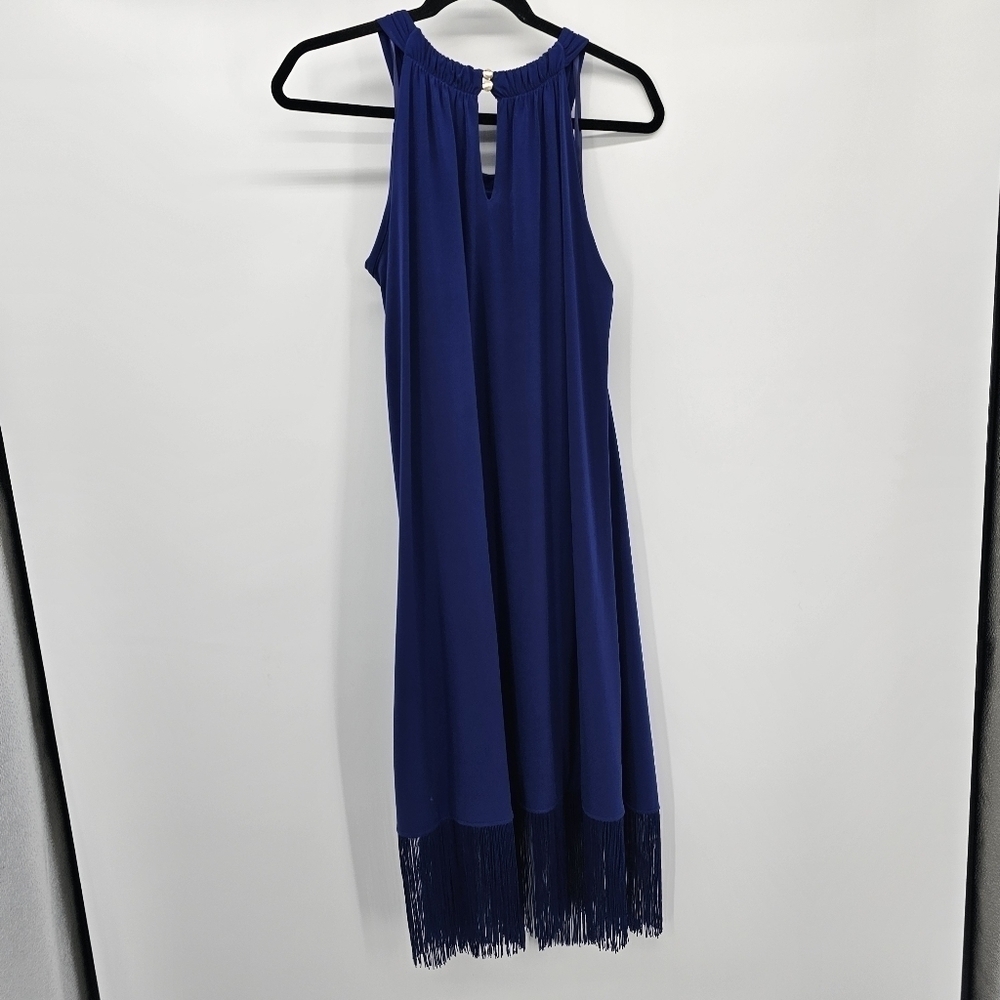 Chico's royal blue Petite Fringed-Hem Dress new women's size 3P - Picture 8 of 10
